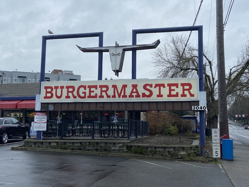 caption: The original Burgermaster location in Seattle's University District. The business is set to close at the end of February.