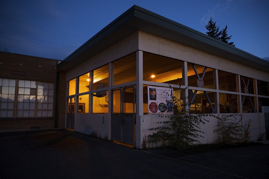 caption: An outdoor play court at View Ridge Elementary School in northeast Seattle is shown on Thursday, November 19, 2020. A Seattle Schools investigation revealed that a second-grade boy had been placed in this enclosure, dubbed “the cage” by school staff members, on multiple occasions during the school day in 2019.