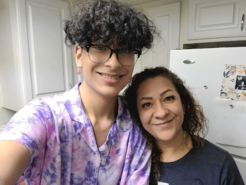 caption: The author, Antonio Nevarez, with his mother, Cecilia Nevarez.