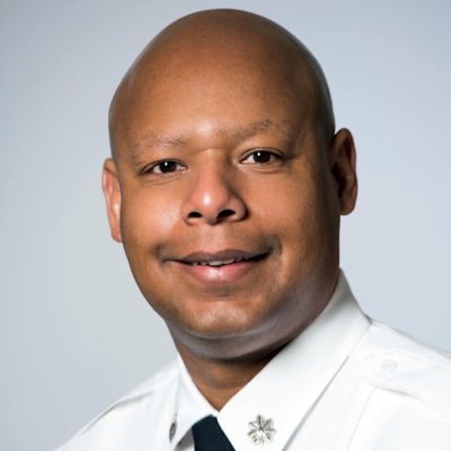 caption: Shon Barnes, the police chief in Madison, Wisconsin, is reportedly a finalist to become the next Seattle police chief. 