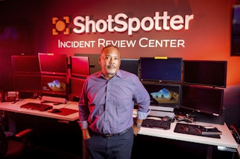 caption: ShotSpotter CEO Ralph Clark stands for a portrait at one of the company's facilities in Newark, Calif., on Tuesday, Aug, 10, 2021. 