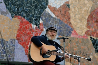 caption: Musician at Bumbershoot, 1974