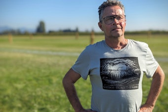 caption: Eddie Gordon is a pumpkin farmer in Mount Vernon, Washington. Gordon Skagit Farms has been in his family for generations.