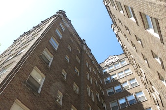 caption: Apartment buildings in the University District, Seattle.