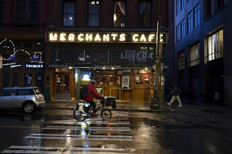 caption: Merchants Cafe is shown on Friday, December 27, 2024, in Seattle. 