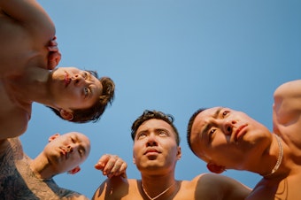 caption: Portrait of a group of Asian men by Brooklyn-based photographer Andrew Kung. This portrait is from Kung's series The All-American, which aims to re-imagine Asian masculinity. See the series at apkung.com/the-all-american