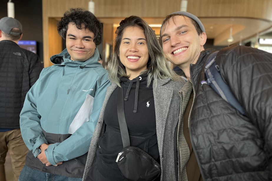 caption: Alex Clark (L), Sabrina Djouahra (C), Daniel Heppner (R) of Capitol Hill