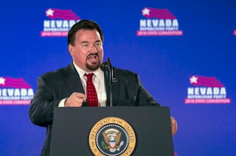 caption: Nevada state Republican Party Chair Michael McDonald is seen in 2018 in Las Vegas. On Friday, a judge dismissed a criminal indictment against six Republicans, including McDonald, accused of submitting certificates to Congress falsely declaring Donald Trump the winner of the state’s 2020 presidential election.
