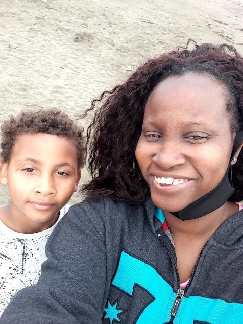 caption: Jaleel and Janelle Williams,  identified here by their middle names, pose for a self-portrait. 