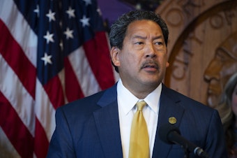 caption: Seattle mayor Bruce Harrell at a press conference on Tuesday, September 20, 2022, at Seattle City Hall. 