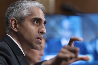 caption: U.S. Surgeon General Dr. Vivek Murthy testifies before the Senate Health, Education, Labor and Pensions Committee hearing on Capitol Hill in Washington, Thursday, June 8, 2023. 