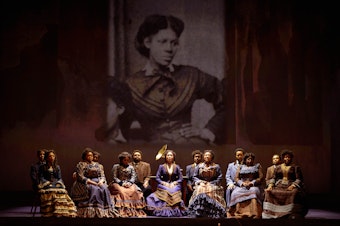 caption: The cast of "Jubilee" at Seattle Opera. 