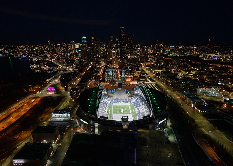 caption: Lumen field is where the Seahawks, Sounders FC, and OL Reign call home. 