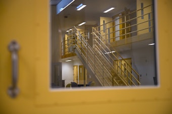 caption: The residential area of the new Clark Children and Family Justice Center is shown on Wednesday, February 5, 2020, during a media tour of the facility on Alder Street in Seattle.