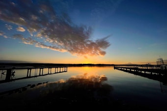 caption: Sunset at Lake Washington June 2022