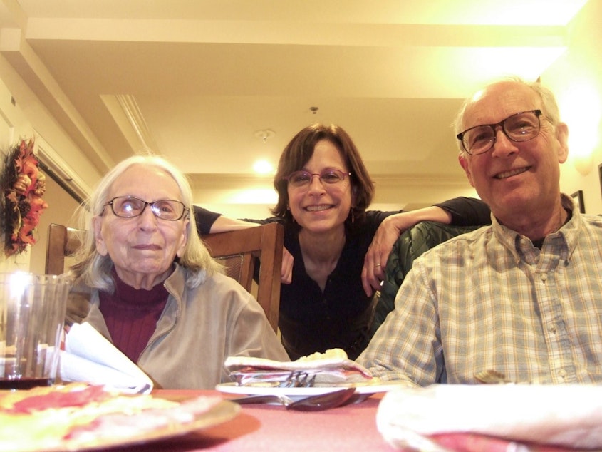 caption: Beth Bentley (left) with her family.