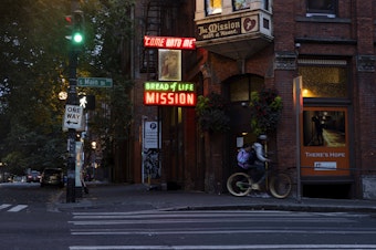 caption: Bread of Life Mission in Seattle's Pioneer Square.