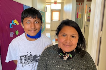 caption: Iván and his mother, Hilda Ramirez, have taken refuge in a suburban church in Austin, Texas, for more than four and a half years. She says they fled his abusive grandfather in Guatemala five years ago, made it to the Texas border, and asked for asylum from the Obama administration. But she says their treatment under President Trump has been worse.