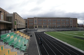 caption: Wiper Field at Roosevelt High School in Seattle on a cloudy day. Roosevelt is under investigation for allegedly recruiting football players for its team, which is in the state playoffs for the first time in 10 years.
