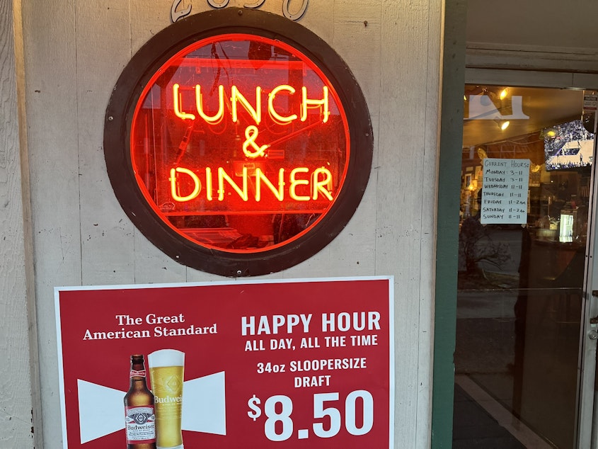 caption: At the Sloop Tavern in Ballard, you can "Sloopersize" your beer order.