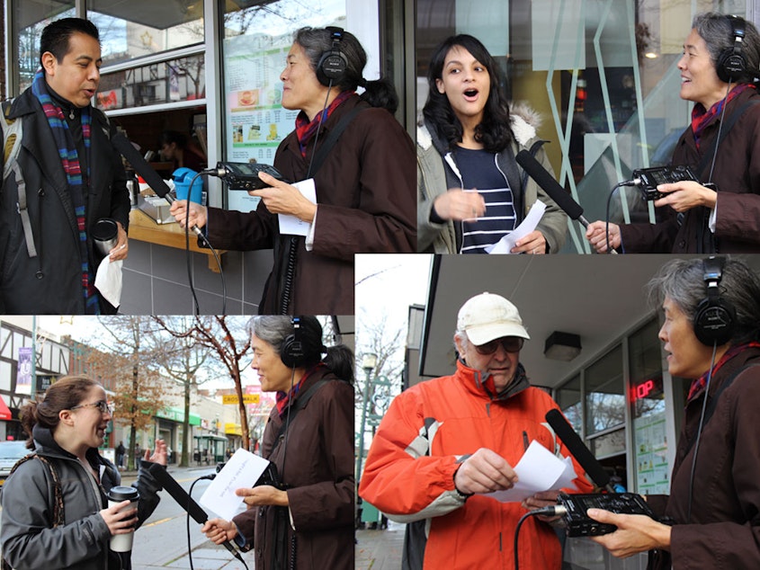 caption: KUOW reporter Deborah Wang asked Washingtonians if they believe they have an accent. They said no. But they also pronounced "caught" and "cot" the same way -- one of the subtle distinctions of this region's accent.