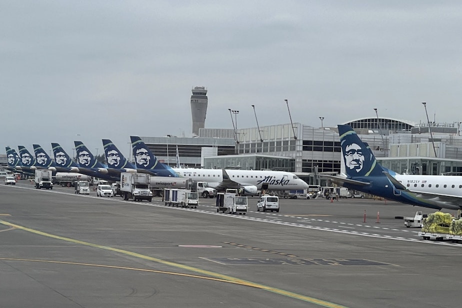 caption: Seattle-Tacoma International Airport, shown on July 22, 2024, plans a major expansion.