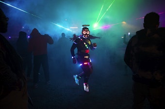 caption: Megan Farmer photo from rave in Seattle, 2024.