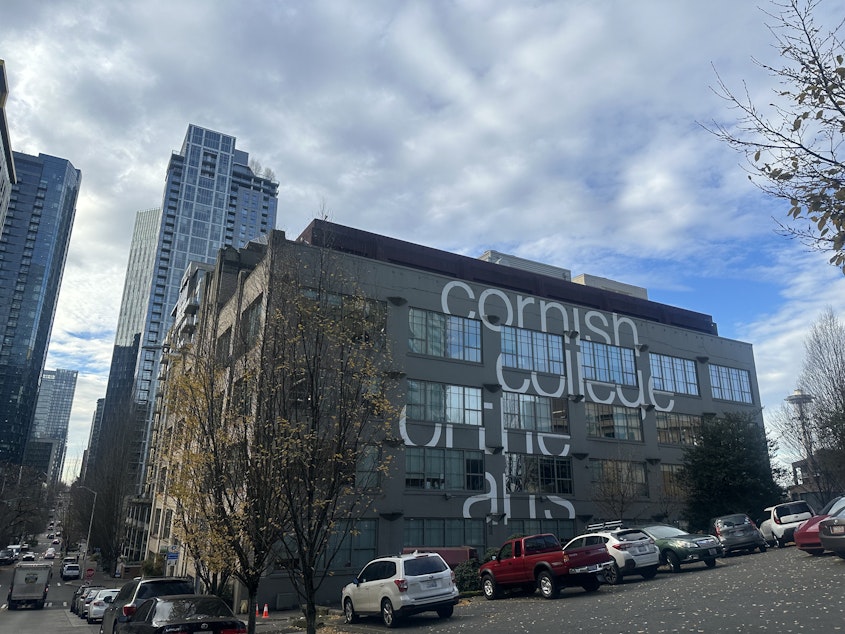 caption: Cornish College of the Arts, photographed Dec. 5, 2024, serves fewer than 500 students on its South Lake Union campus. Students will continue to attend classes on that campus, but will also be able to take courses at Seattle University once the two colleges merge.