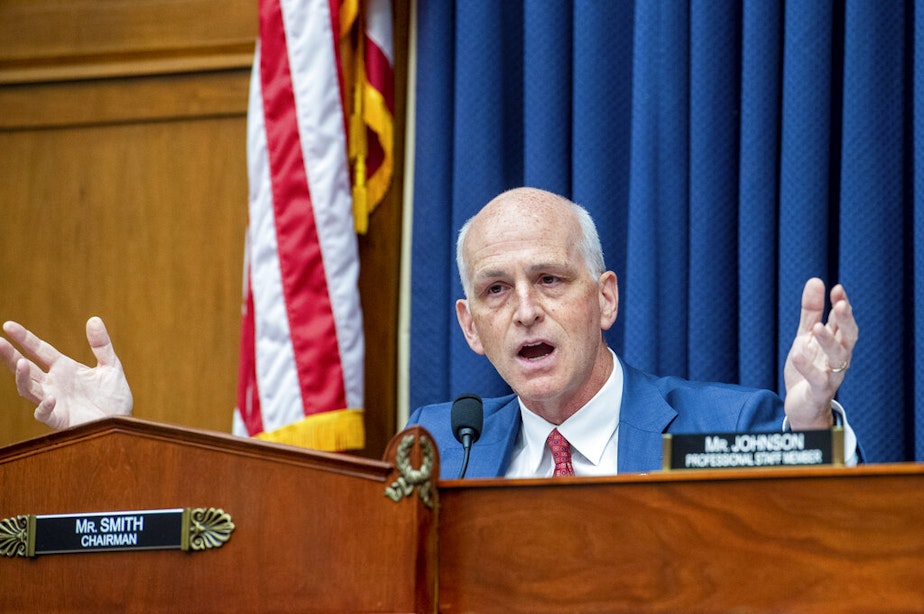 caption: Rep. Adam Smith, D-Wash., speaks during the House Armed Services Committee on the conclusion of military operations in Afghanistan and plans for future counterterrorism operations on Wednesday, Sept. 29, 2021, on Capitol Hill in Washington. 