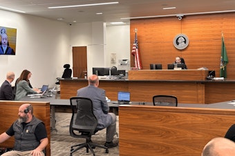 caption: King County Superior Court Judge Joe Campagna presided at the first hearing for a 15-year-old boy accused of killing five people near Fall City.