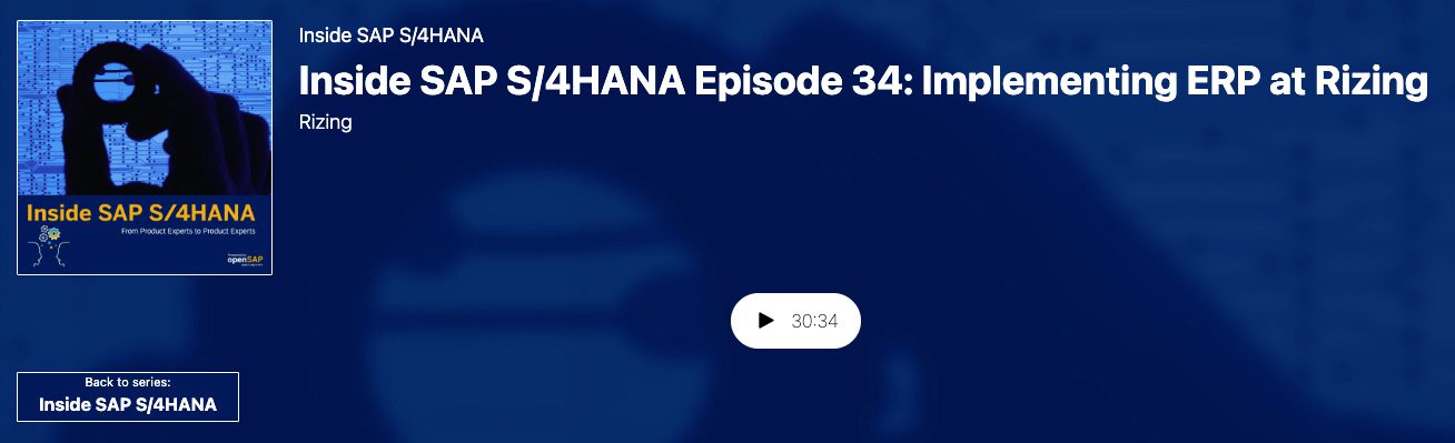 Inside SAP S/4HANA Podcast Episode 34