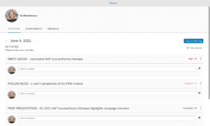 SuccessFactors CPM Interface used to set goals.