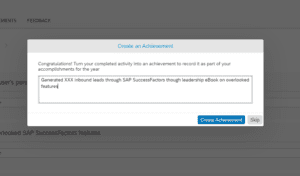 SuccessFactors CPM Achievemenrts