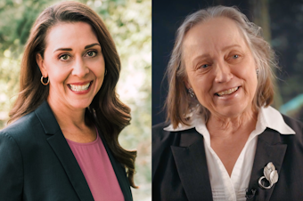 caption: The two Republican candidates for Commissioner of Public Lands, Jaime Herrera Beutler, left, and Sue Kuehl Pederson, on the right.