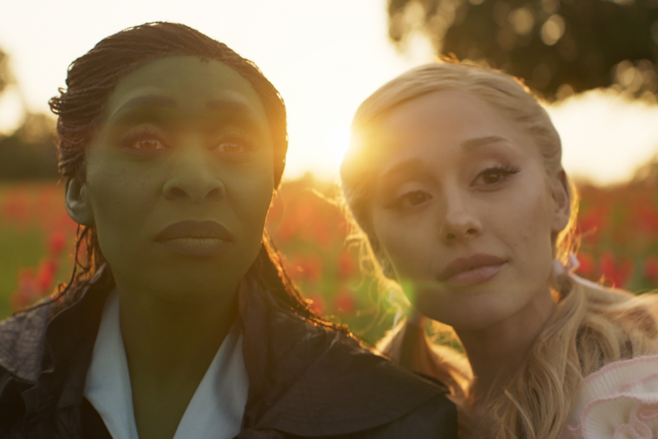 caption: Cynthia Erivo stars as Elphaba (the Wicked Witch of the West), and Ariana Grande stars as Glinda in "Wicked", the 2024 film adaptation of the Broadway musical that has been a hit for two decades. 