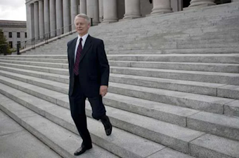 caption: Sam Reed at the State Capitol in Olympia.