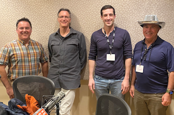 caption: Bill Radke discusses the week’s news with former state Representative and Senator Bill Finkbeiner, Seattle Channel host and producer Brian Callanan, and The Stranger editor Rich Smith.