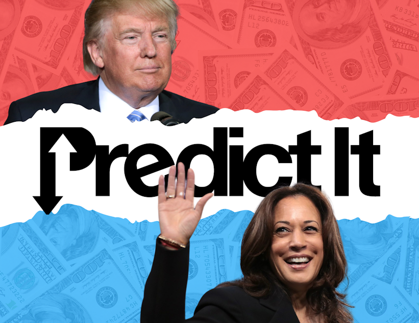 PredictIT graphic Kamala Harris Donald Trump