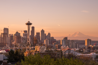 seattle skyline mount rainier generic