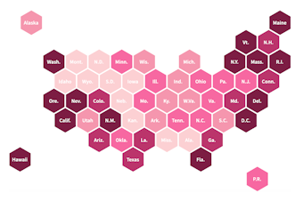 A map showing the share of households with same-sex couples across the United States.